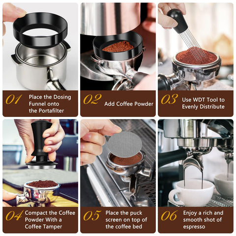 Y-Step puck screen 51mm distributes water evenly for balanced extraction