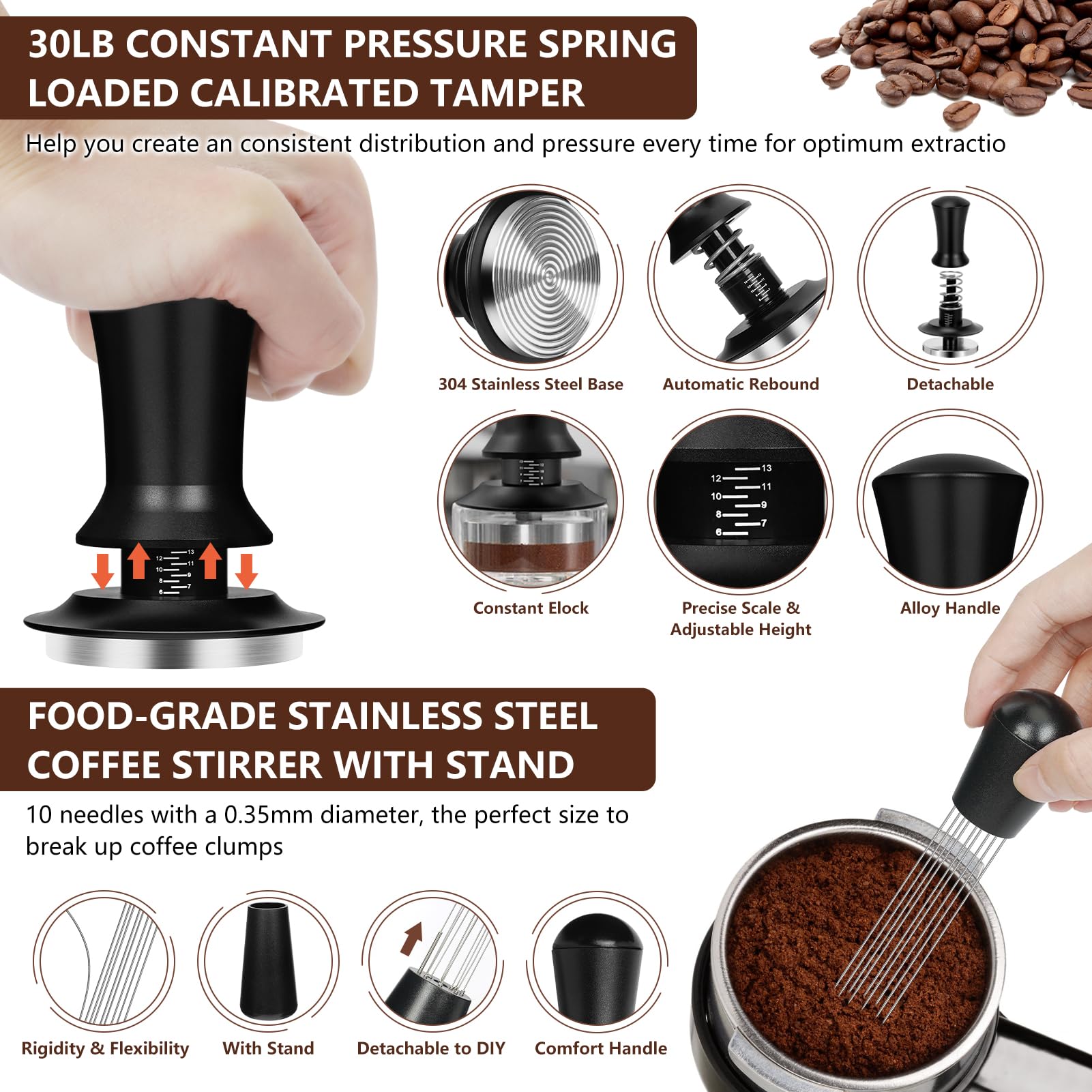 Y-Step 350ml milk frother with measurement marks for precise microfoam