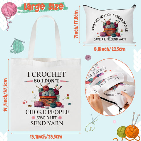Y1tvei crochet canvas tote handle closeup showing sturdy, comfortable carrying for crafts.