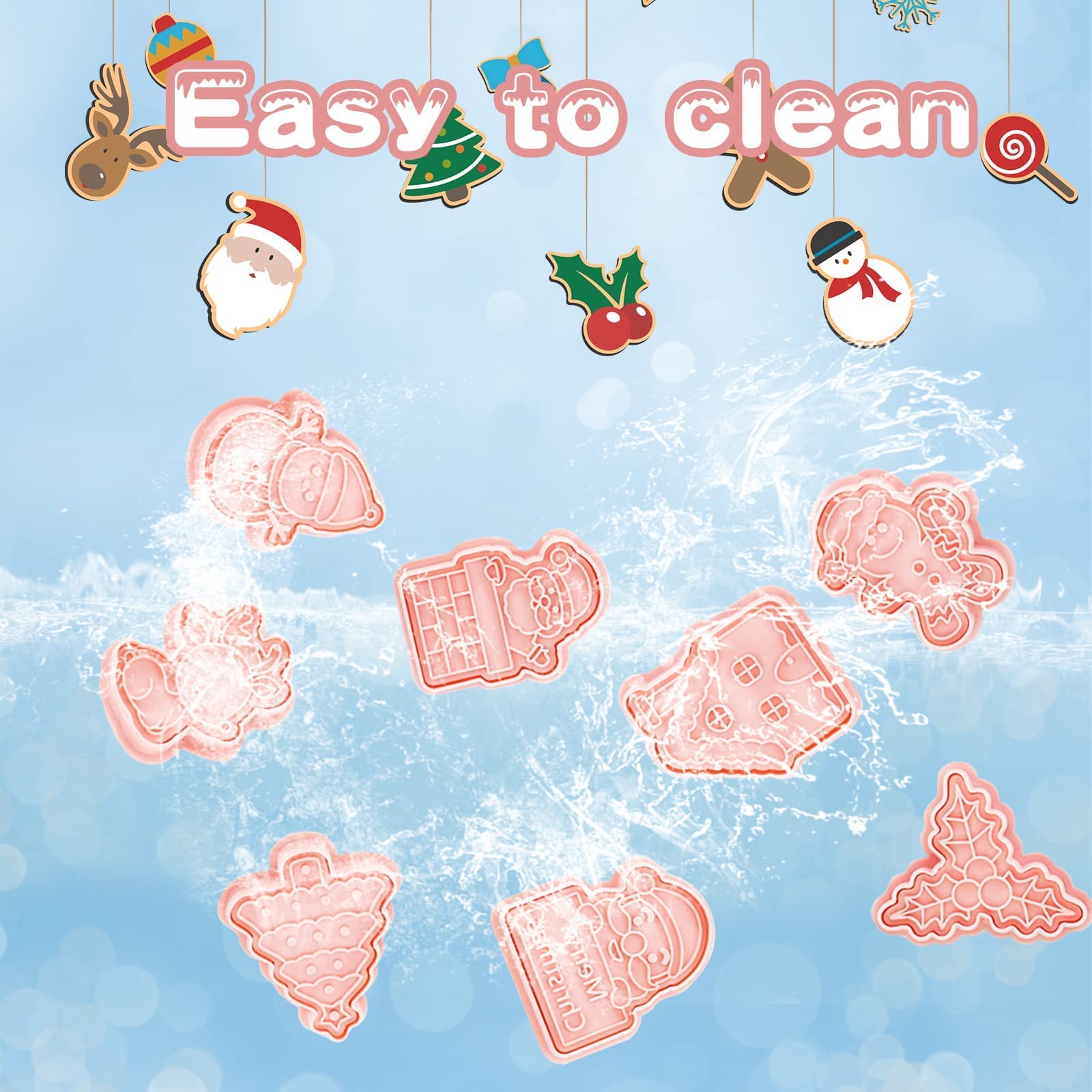 YLOLUL Santa, elk, and snowman designs add festive charm to cookies