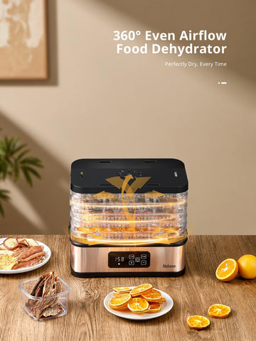 Yabano dehydrator digital controls for precise time and temperature settings.