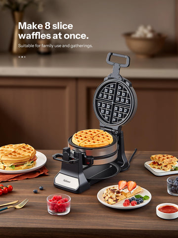 Yabano indicator lights show preheat status and when waffles are ready