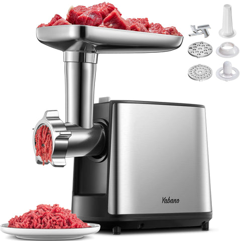 Yabano meat grinder front view, powerful performance for home grinding