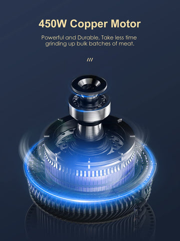 Yabano meat grinder side view showing compact design for kitchen use