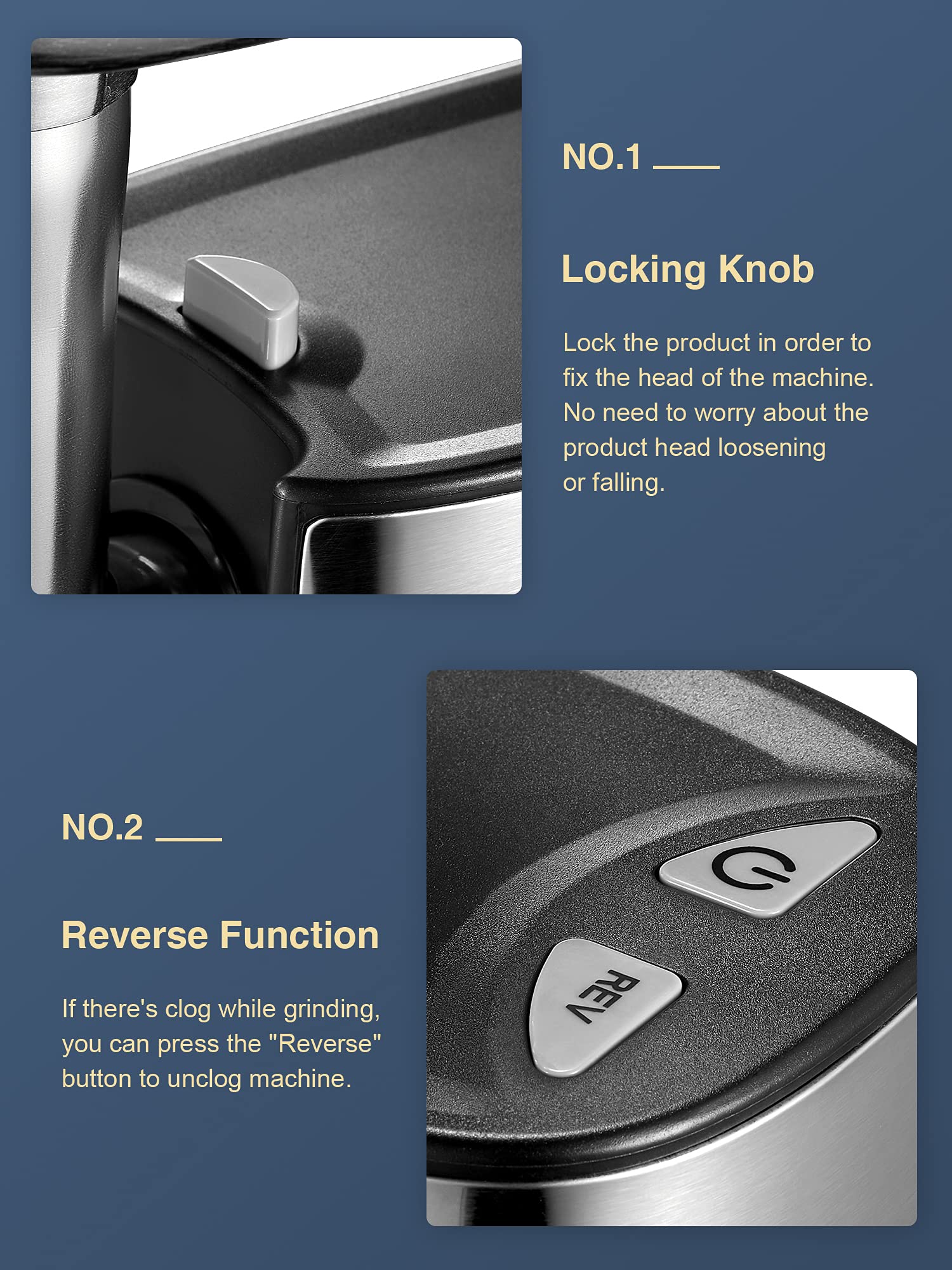 Yabano reverse function aids jam clearance quickly