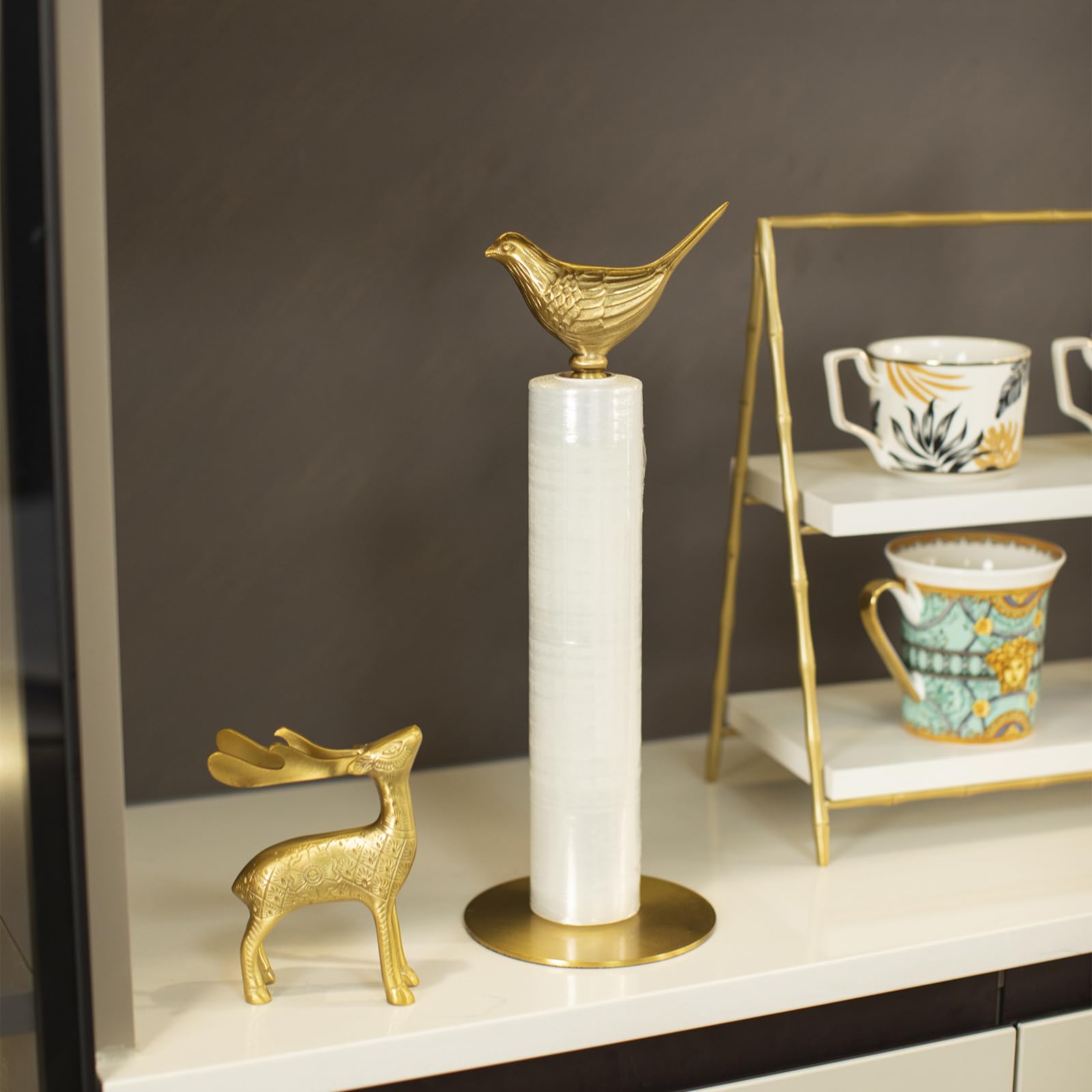 YACSNBF brass paper towel holder on countertop offers durable everyday organization