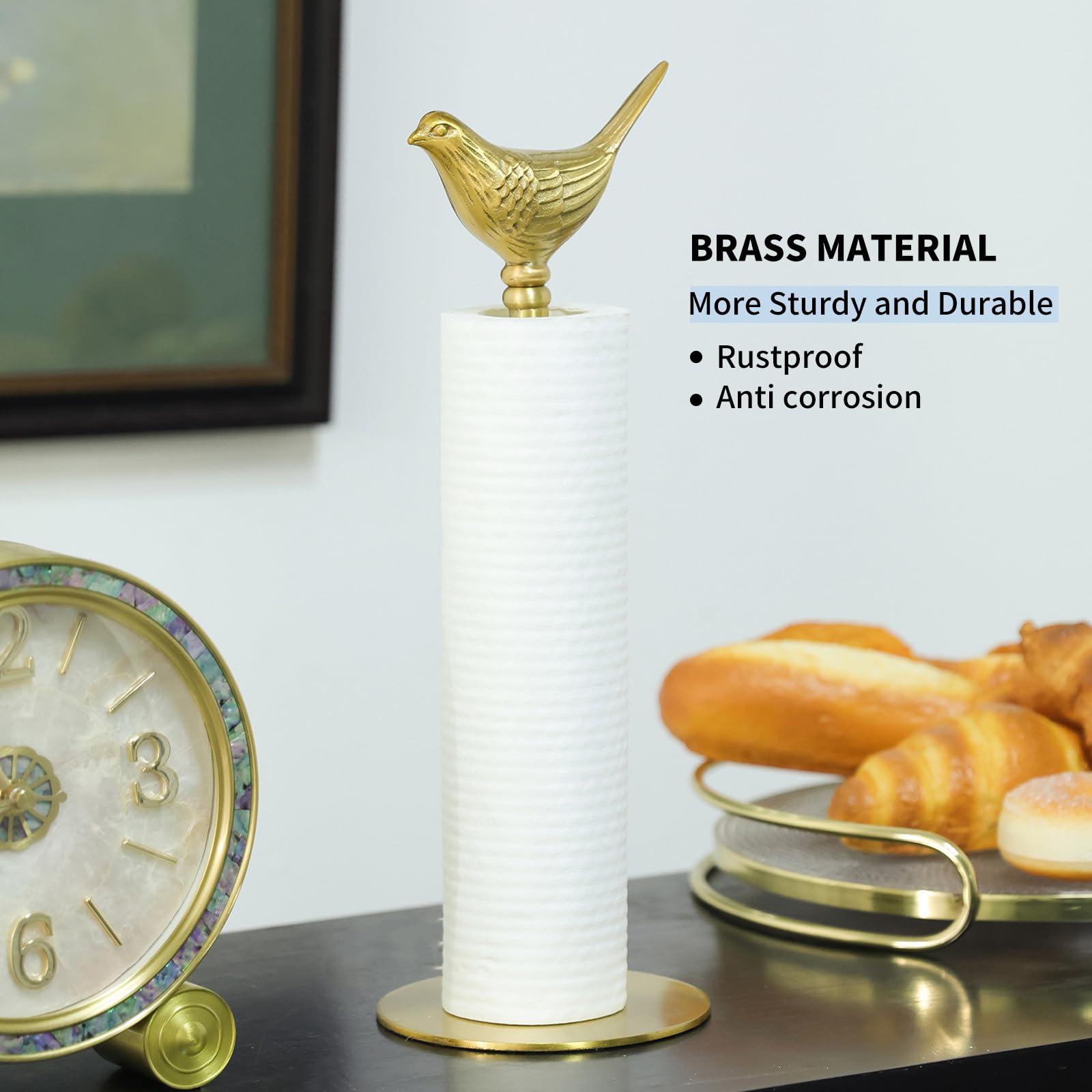 YACSNBF gold bird decor paper towel holder enhances kitchen style