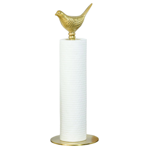 YACSNBF gold paper towel holder with bird-top detail for easy refills