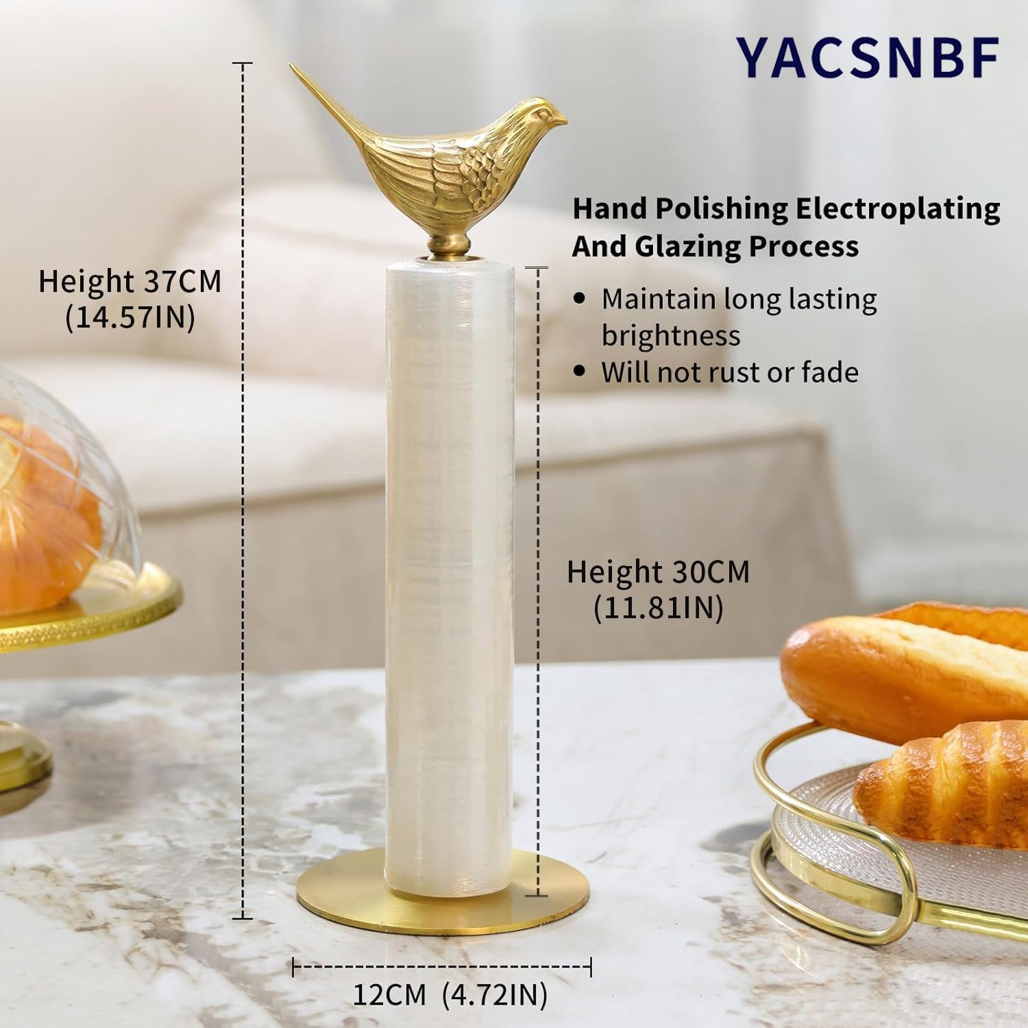 YACSNBF removable bird-top brass feature for quick towel changes