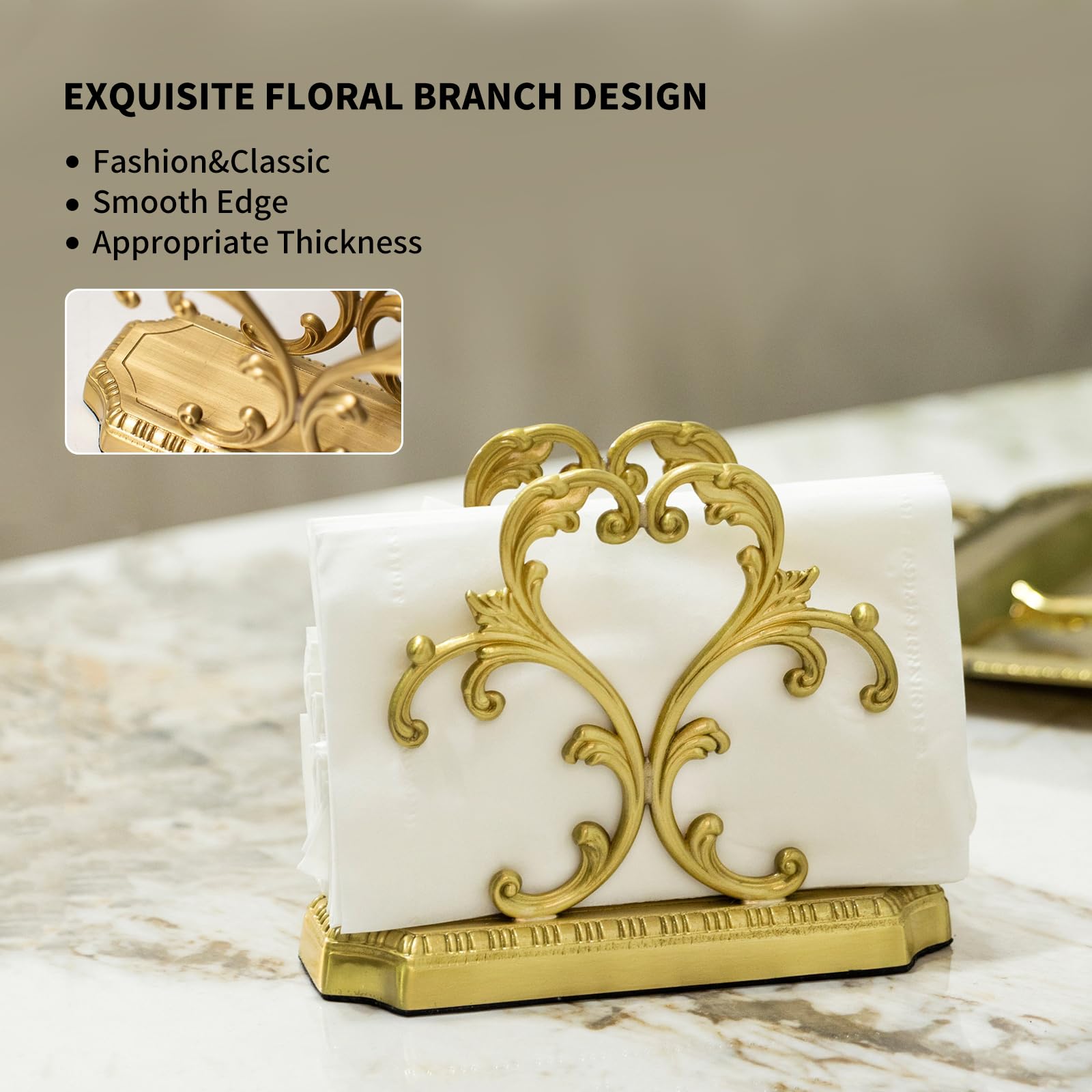 YACSNBF Floral branch design napkin holder adds vintage charm
