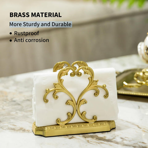 YACSNBF Upright brass napkin holder prevents napkin tipping