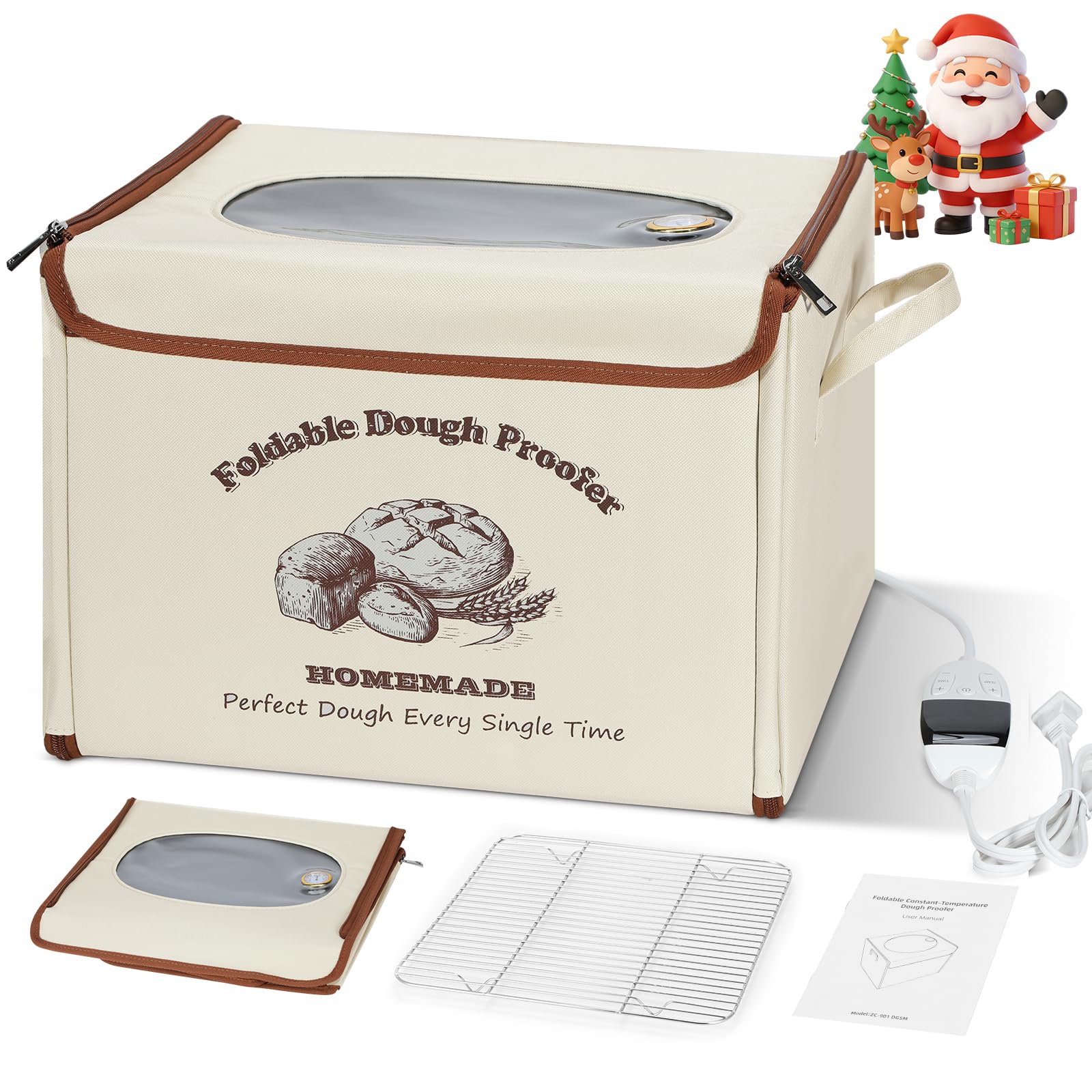 Yacumx foldable bread proofing box front view for precise sourdough proofing at home.