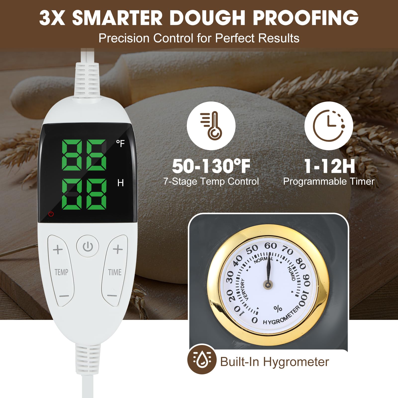 Yacumx foldable bread proofing box in use for home baking and yogurt making.