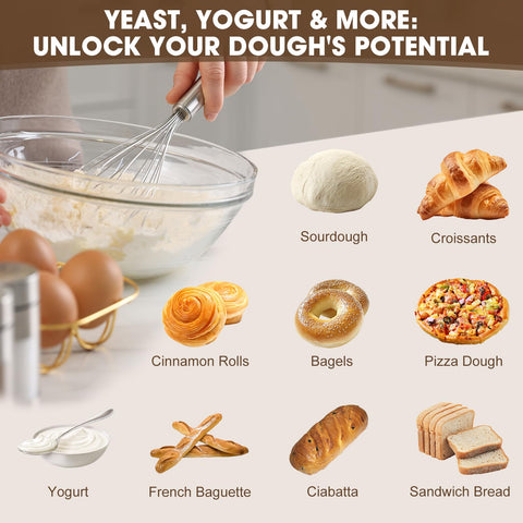 Yacumx foldable bread proofing box lid open for easy access during proofing.