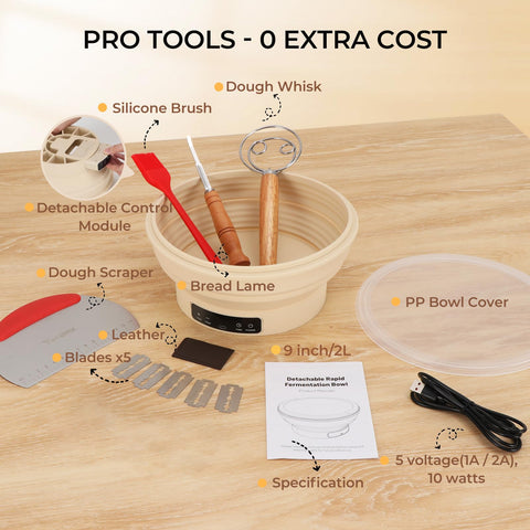 Yacumx food-grade silicone banneton with non-stick surface for easy dough release.