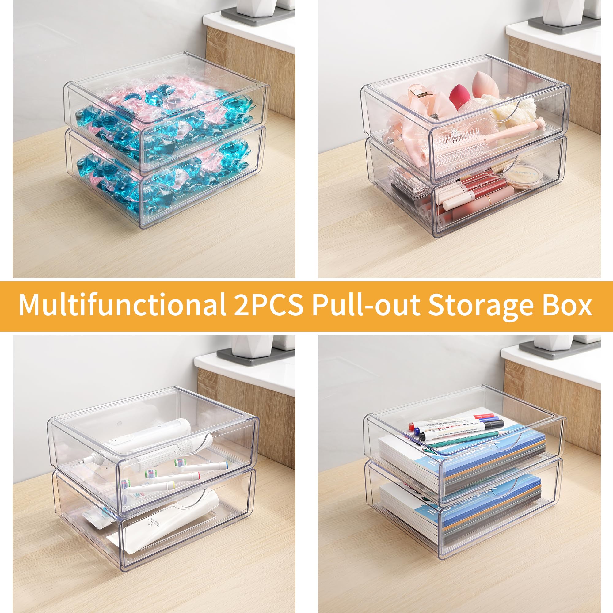 YAFFWA clear acrylic body with bamboo lid shows contents at a glance.