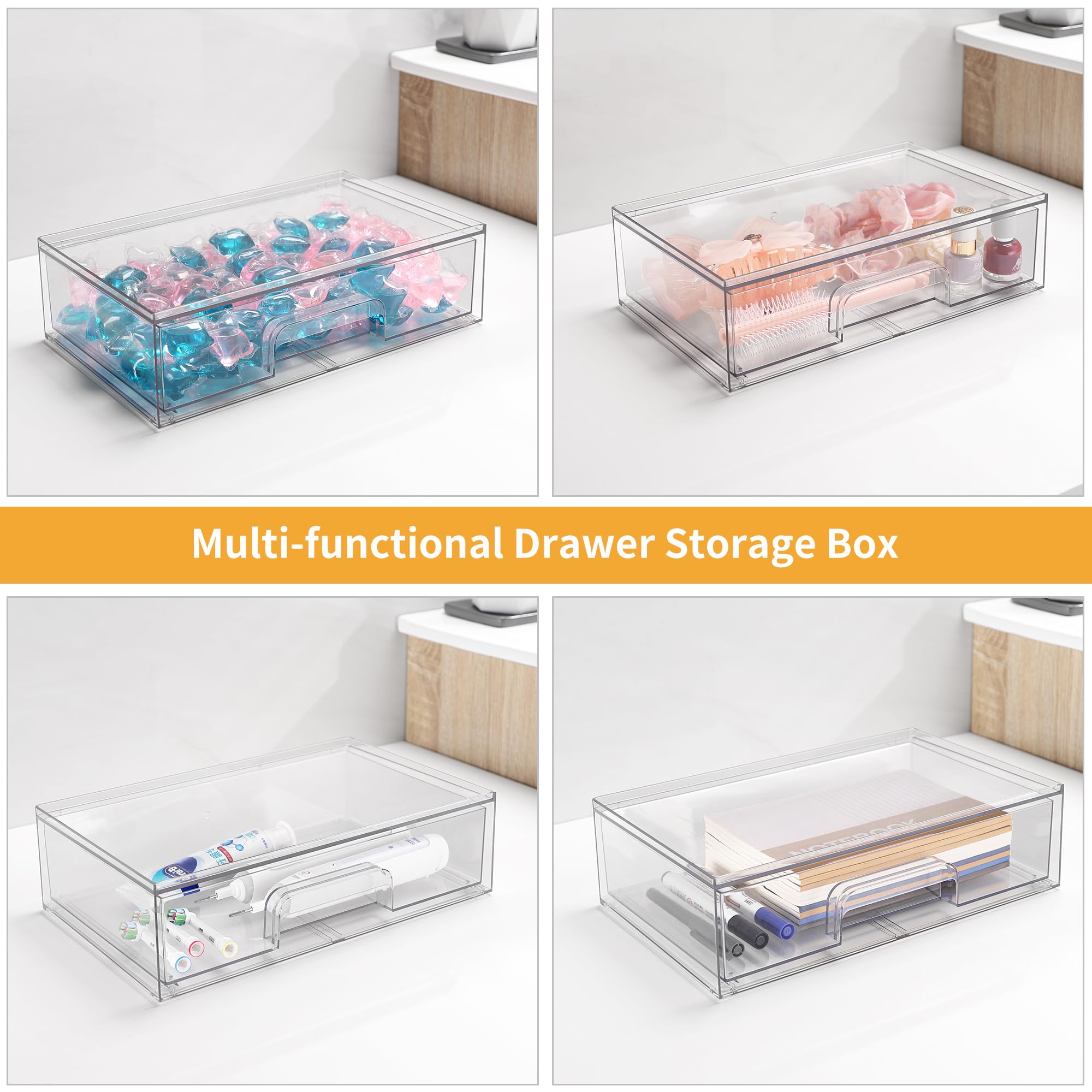 YAFFWA stackable laundry organizer saves space in utility area