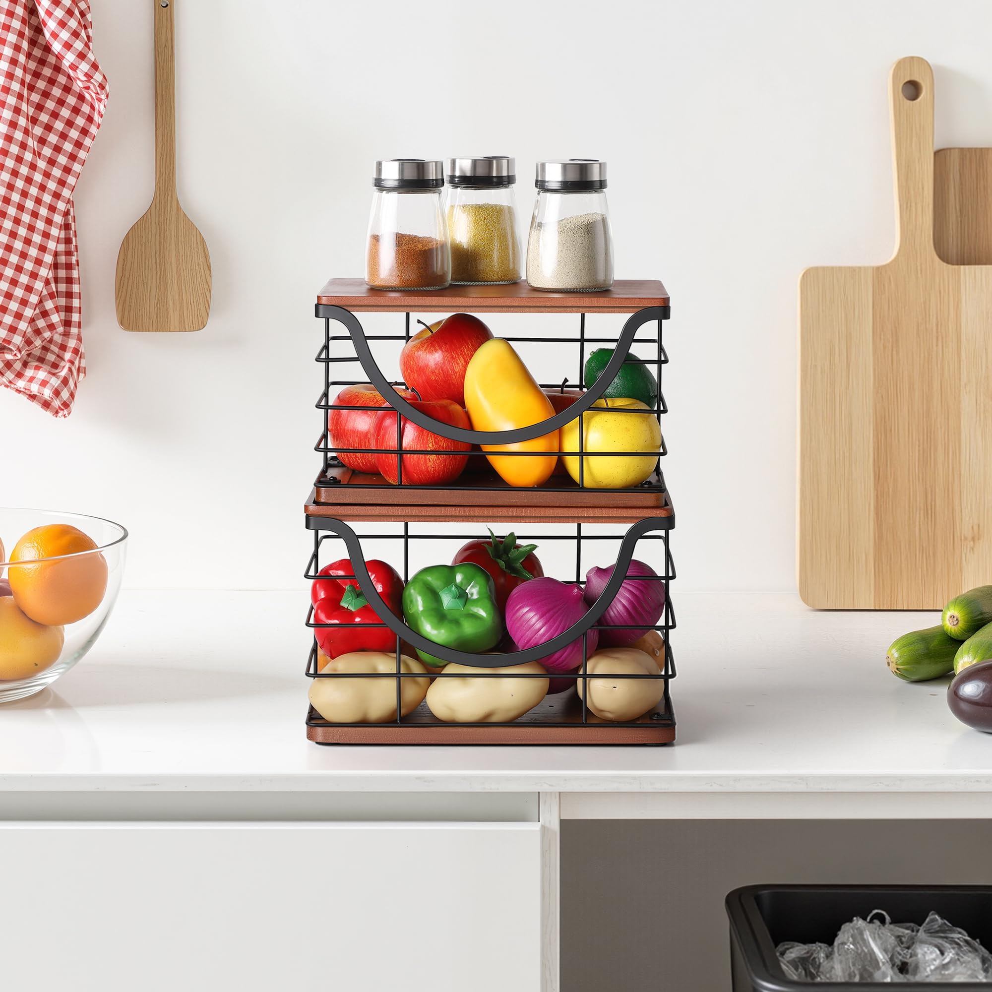 YAFFWA wall-mountable bag holder shows contents at a glance for quick replenishment.