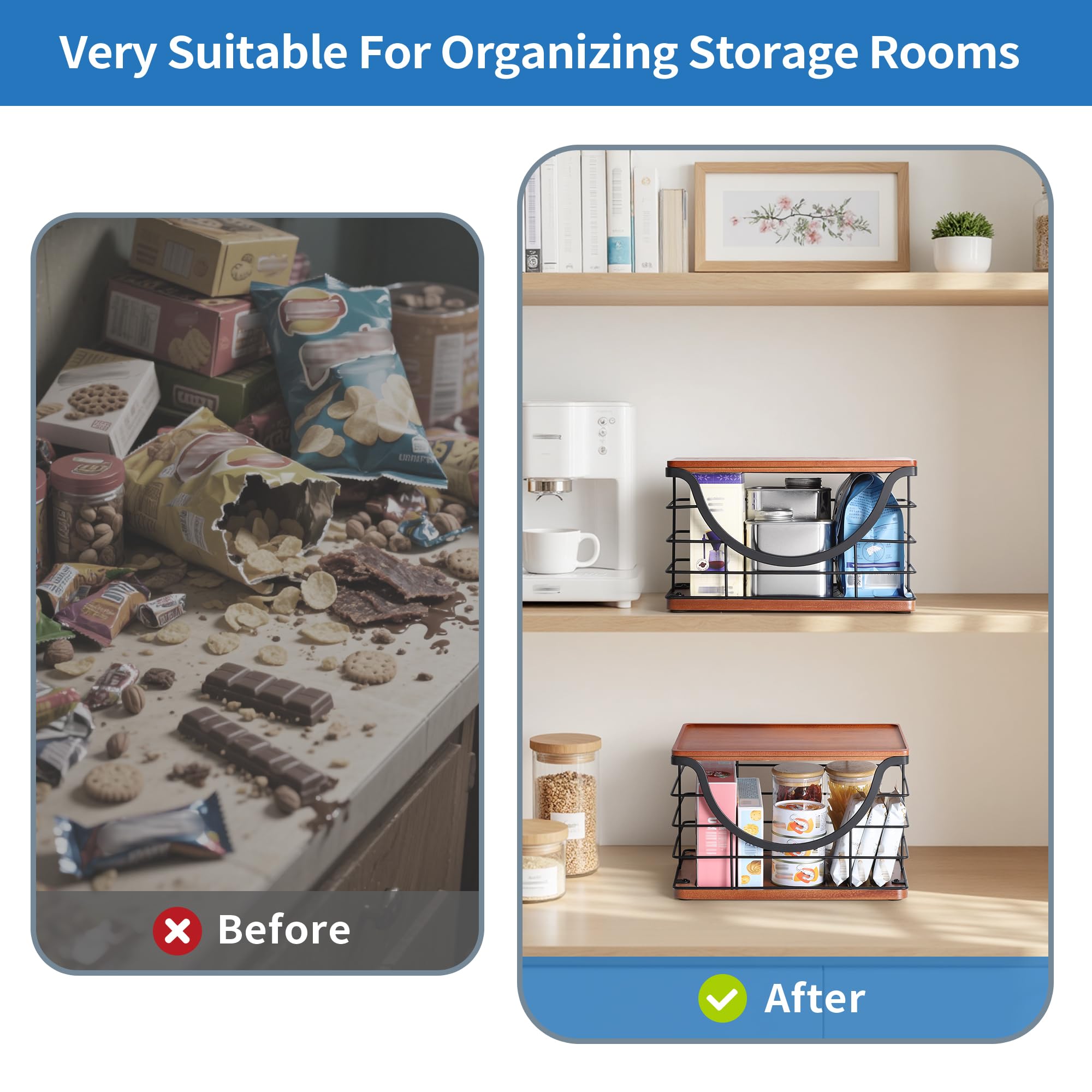YAFFWA under-sink storage fits common large bags with clear visibility.