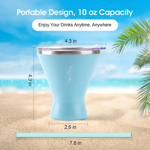 Yagady non-slip base keeps the blue tumbler stable on surfaces.