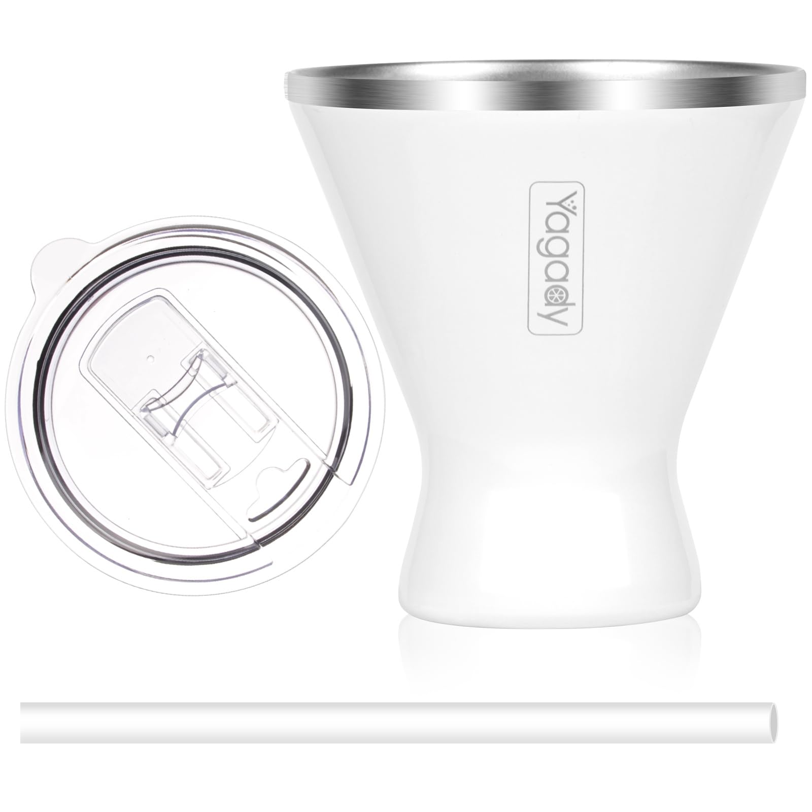 Yagady martini tumbler with lid keeps cocktails secure on the go