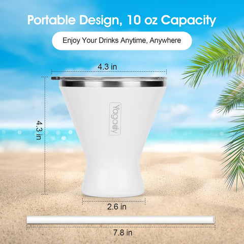 Yagady white stainless martini tumbler adds elegant touch