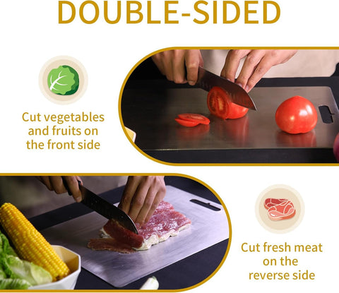 Yainmos titanium cutting board 18x12 inch adds extra room for meal prep and organization