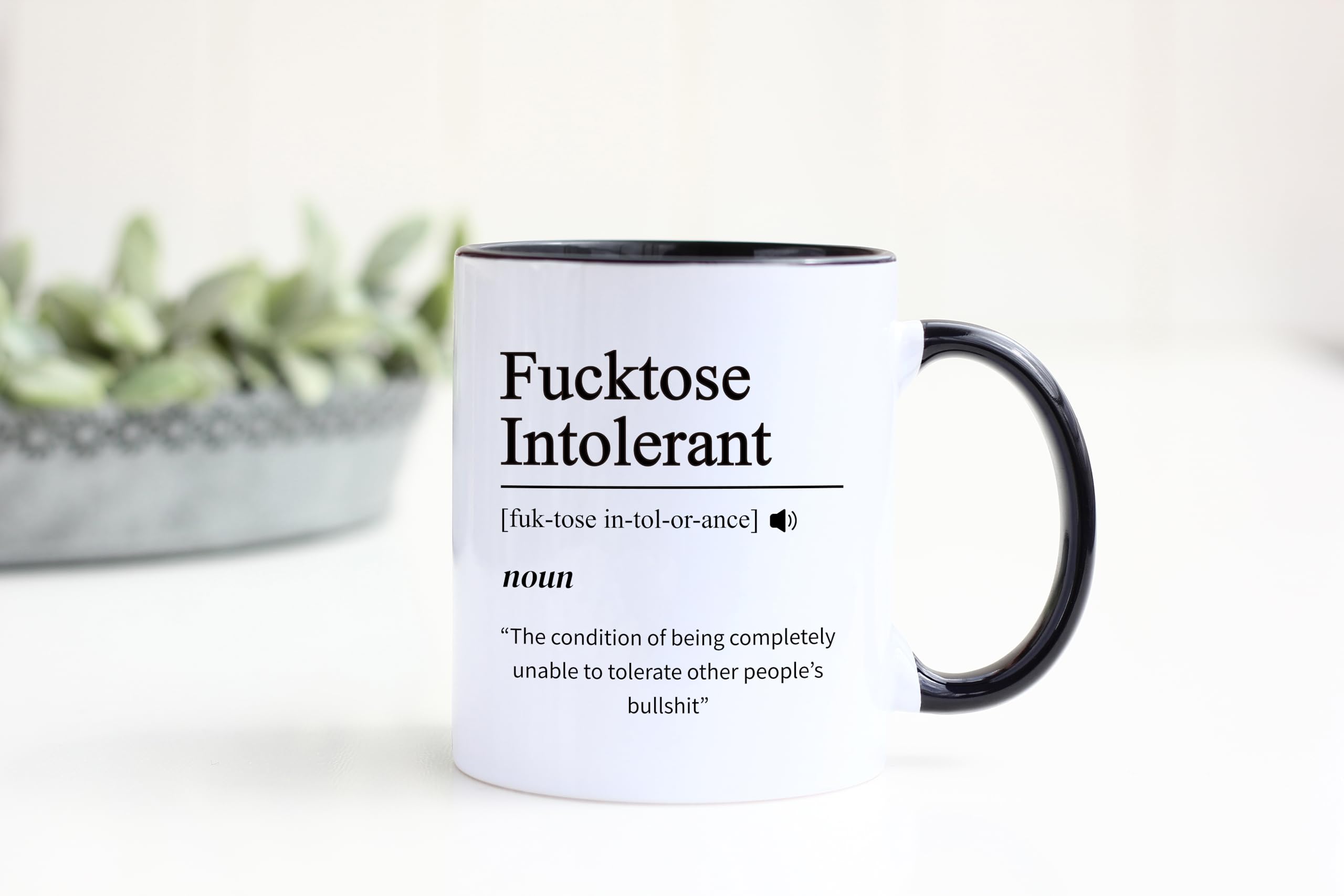 Yalocib Fucktose Intolerant 11oz mug for daily coffee rituals.