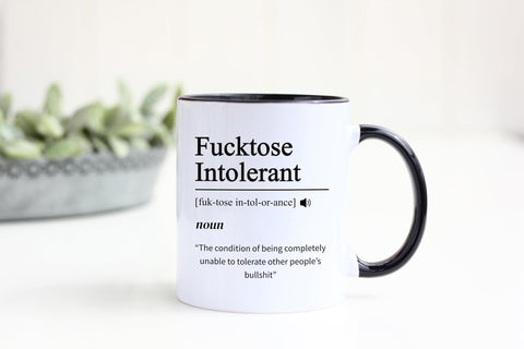 Yalocib Fucktose Intolerant 11oz mug for daily coffee rituals.