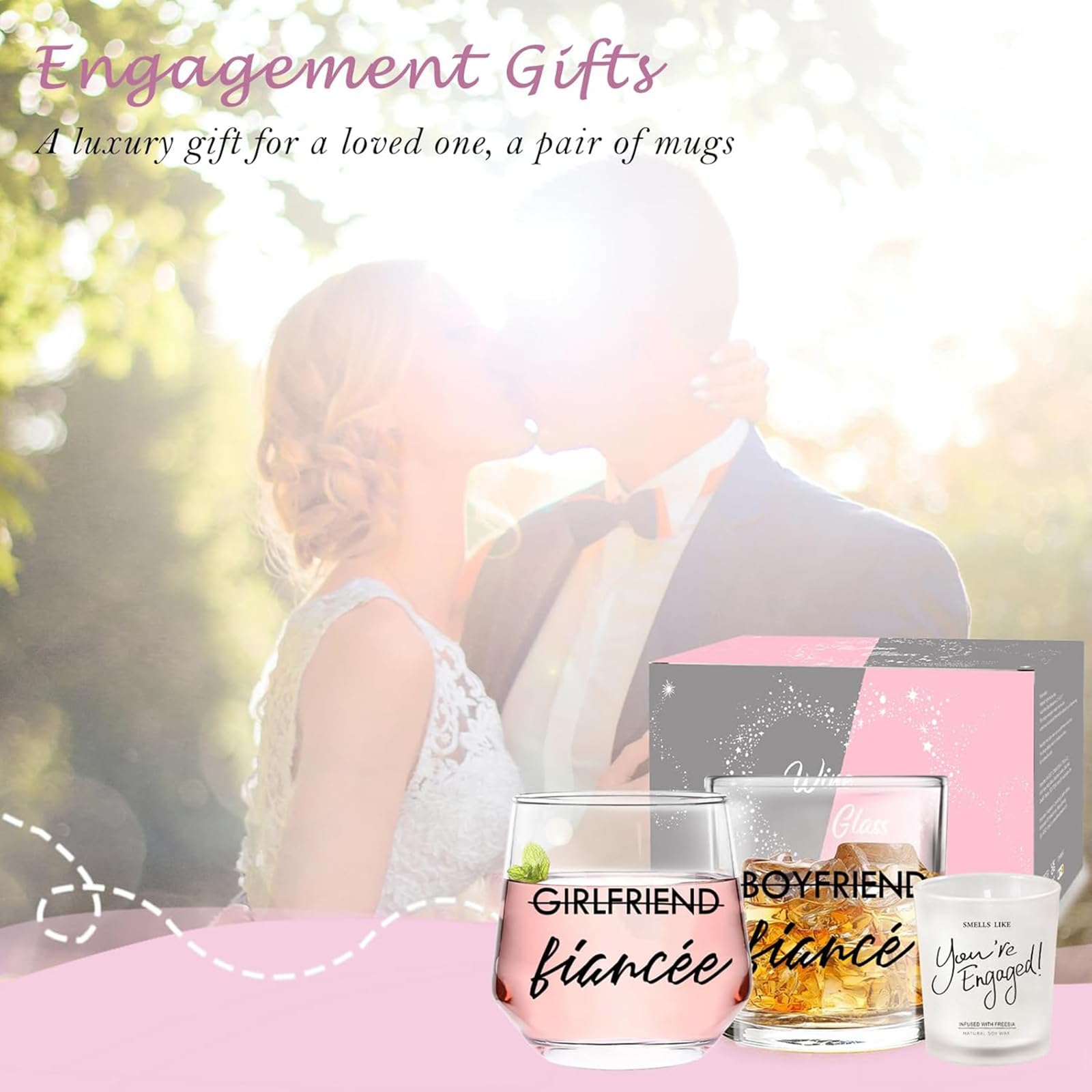 Decor-ready packaging and props for engagement parties with Yalucky set.