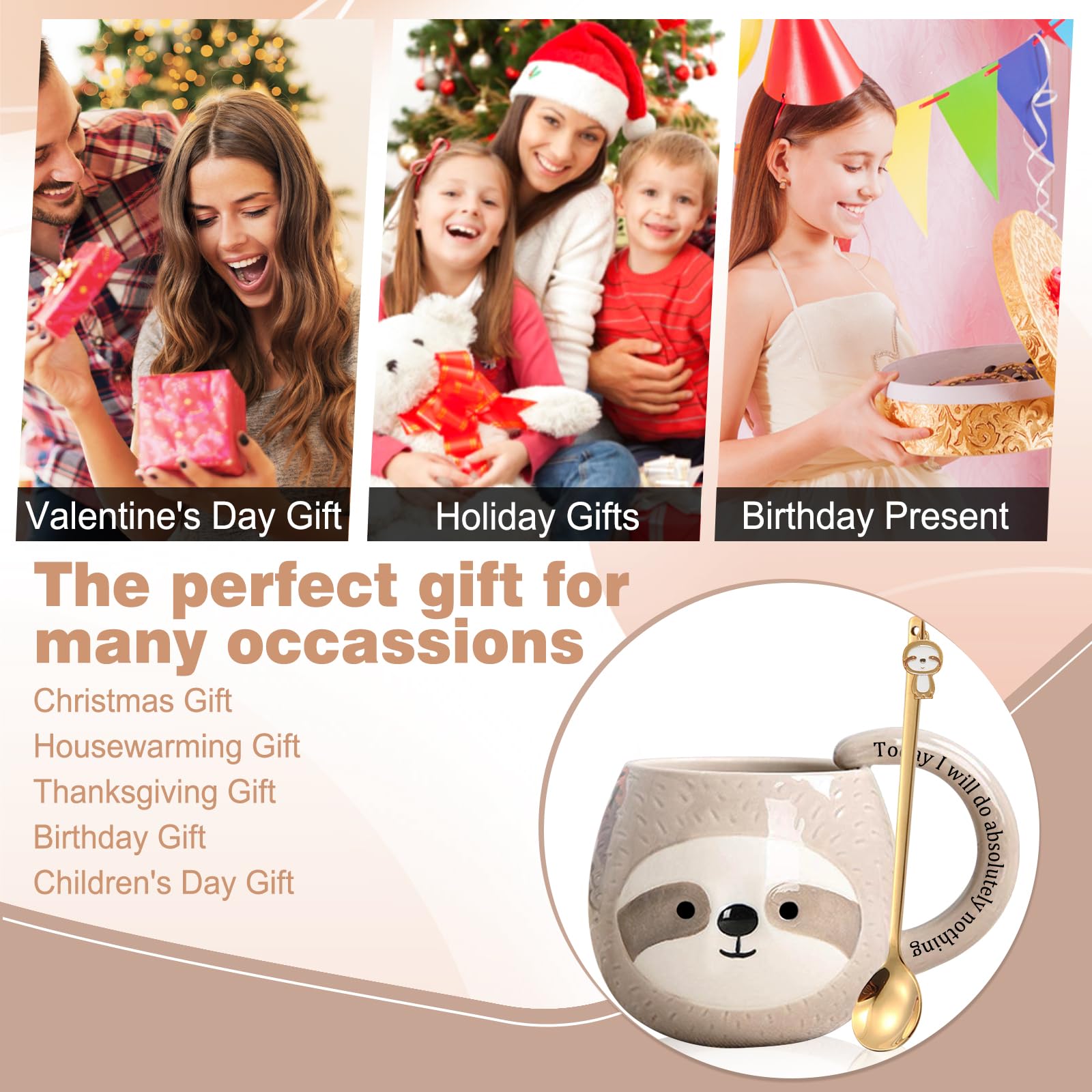 Ideal gift for sloth lovers on birthdays or holidays.