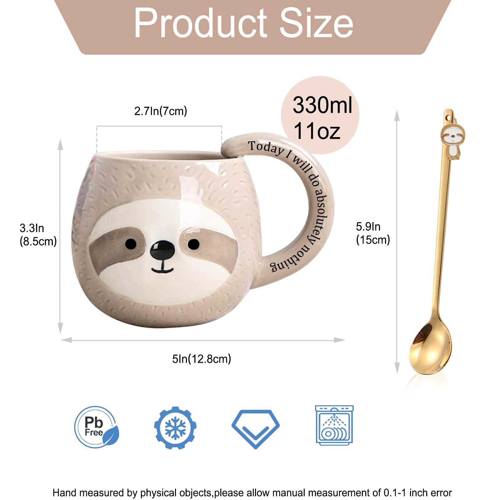 Yalucky mug features easy-grip C-handle for comfortable daily use.