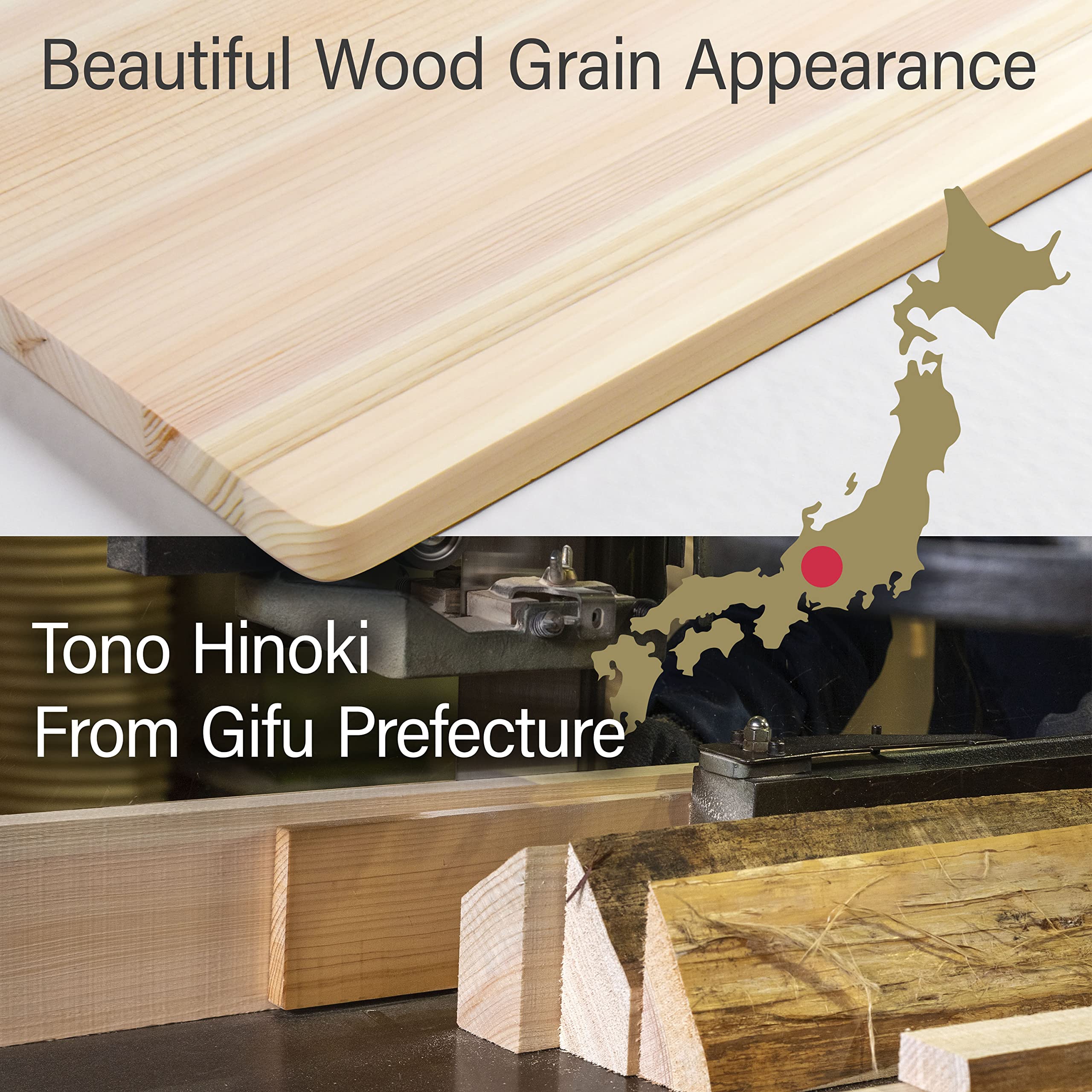 YAMASAN KYOTO UJI Hinoki cutting board – water-resistance and quick-drying features highlighted