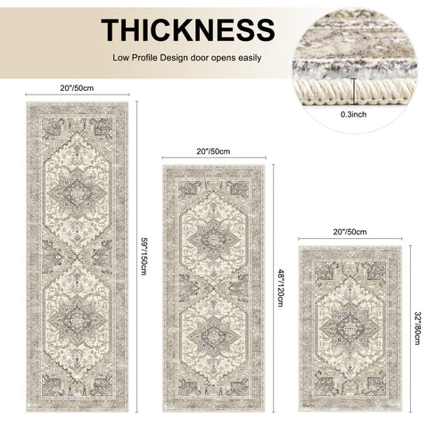Yamaziot boho kitchen rug with non-slip backing keeps floors secure