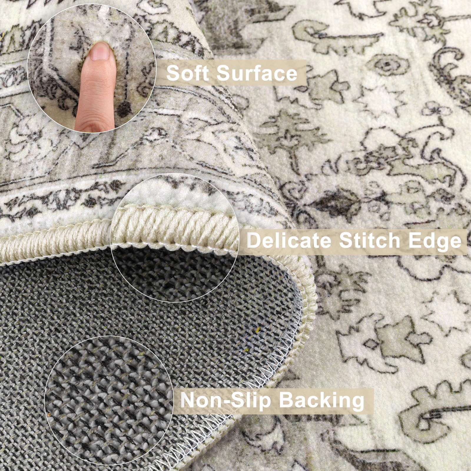 Yamaziot boho kitchen runner is waterproof and easy to wipe clean
