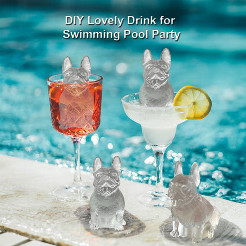 Yamteck 3D French Bulldog ice mold captures fine details for vivid, fun drinks.