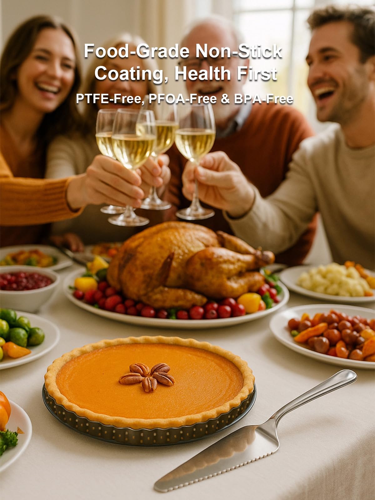 Yamteck cake server included for clean, precise slicing.