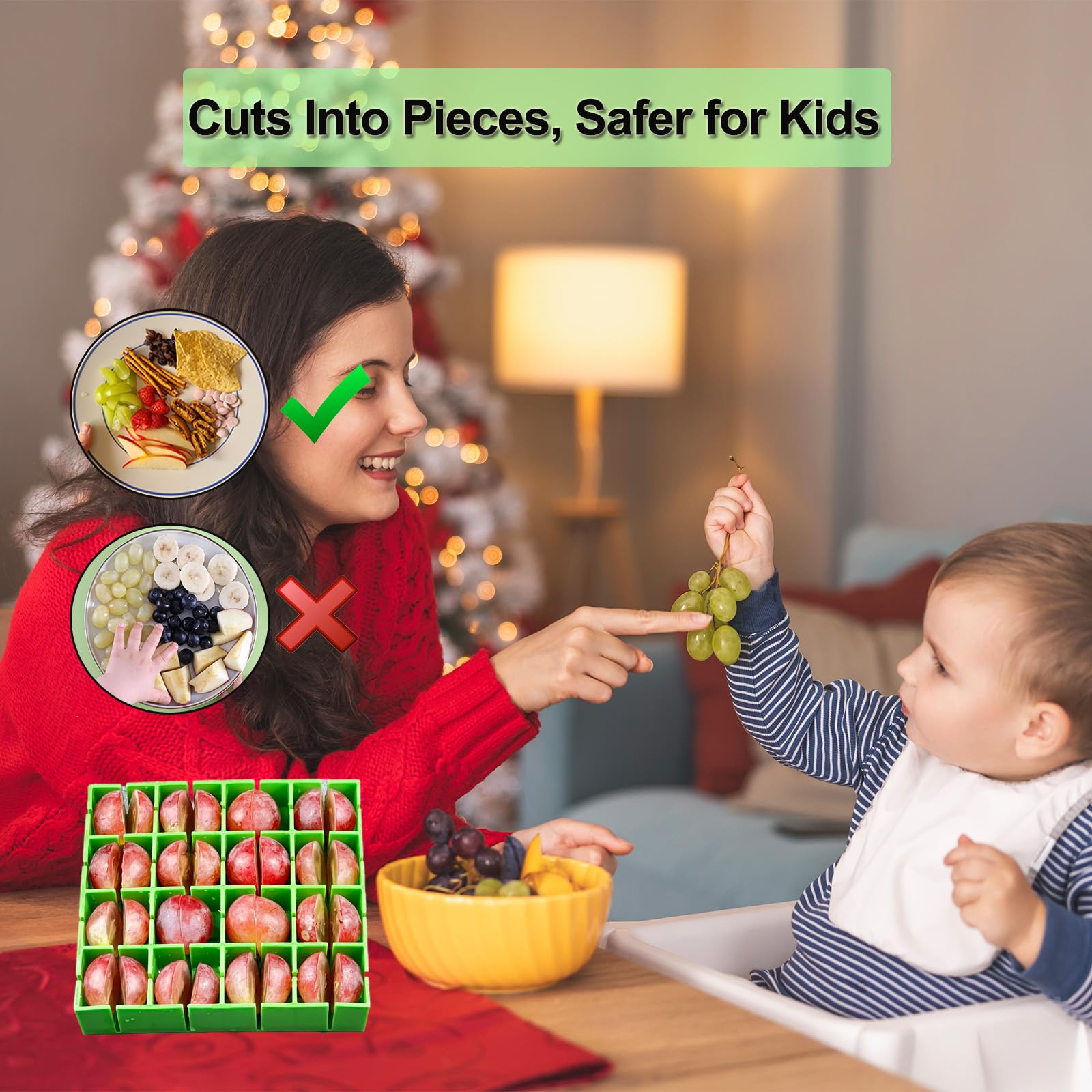 Yamteck Cherry Tomato Holder Slicer stabilizing fruit for clean halving