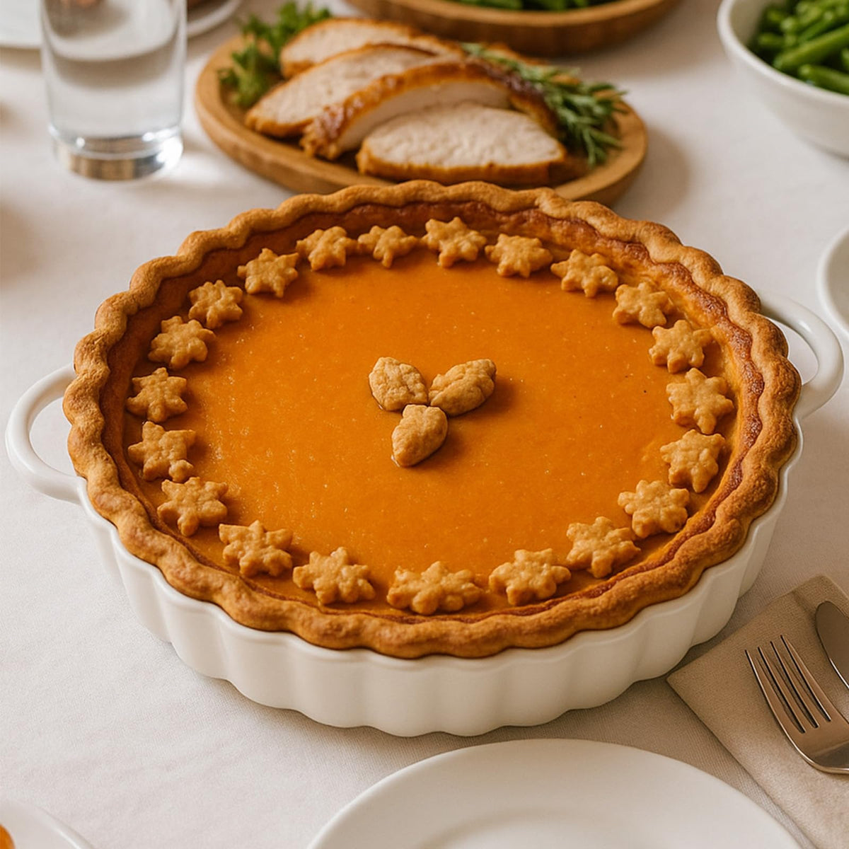 Yamteck deep 2-inch ceramic pie pan with handles for easy grip and full fillings