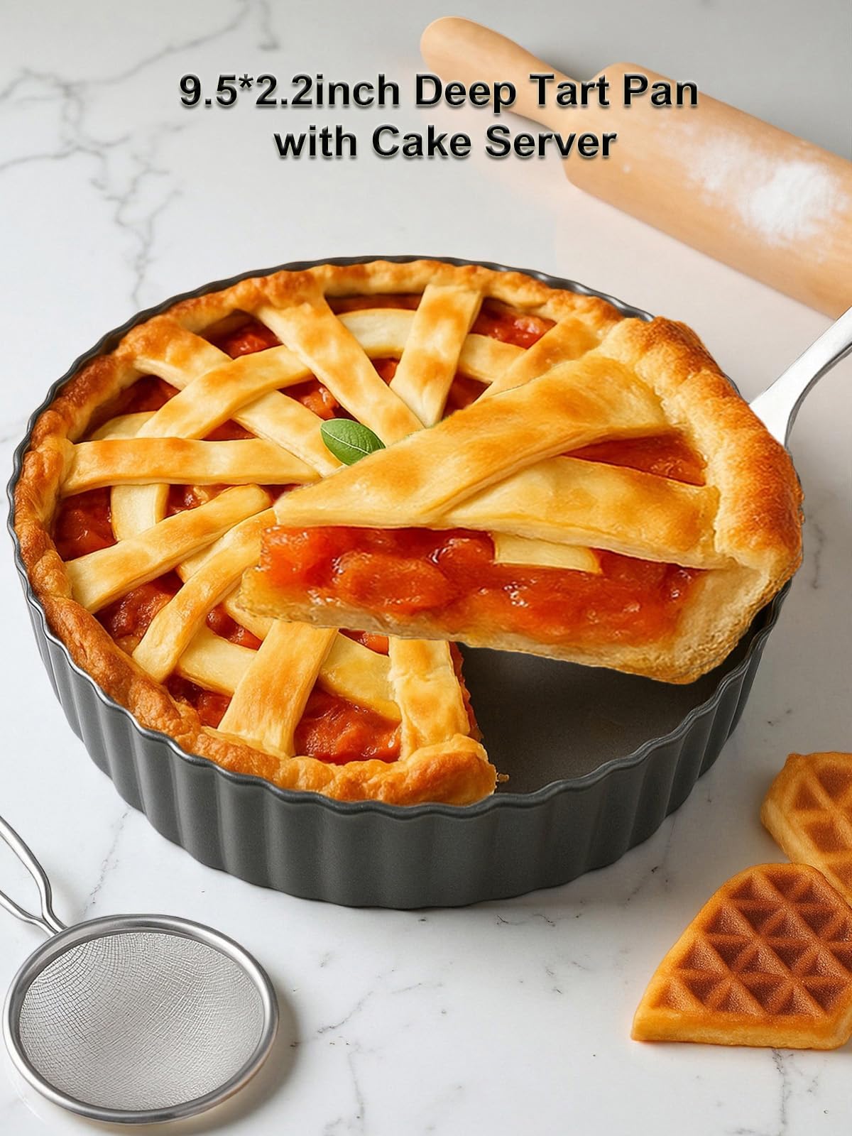 Removable-bottom Tart Pan in action for clean demolding