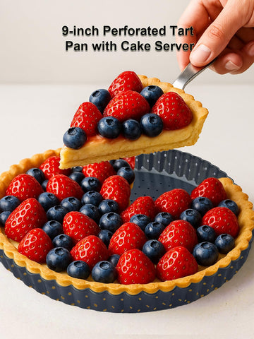 Yamteck removable bottom tart pan for easy demolding.