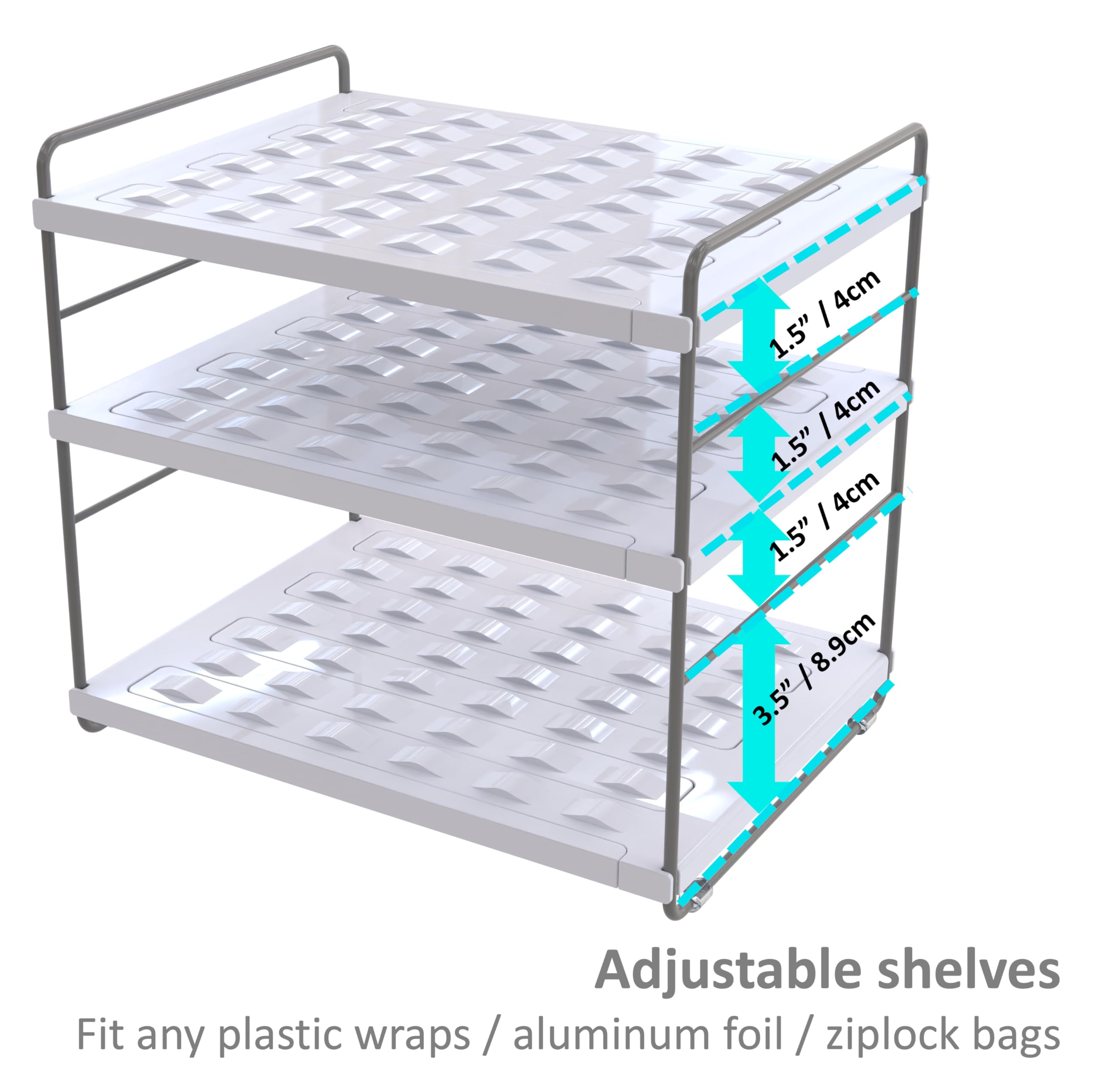 YAN & HIN pantry shelf organizer with adjustable height fits tall containers