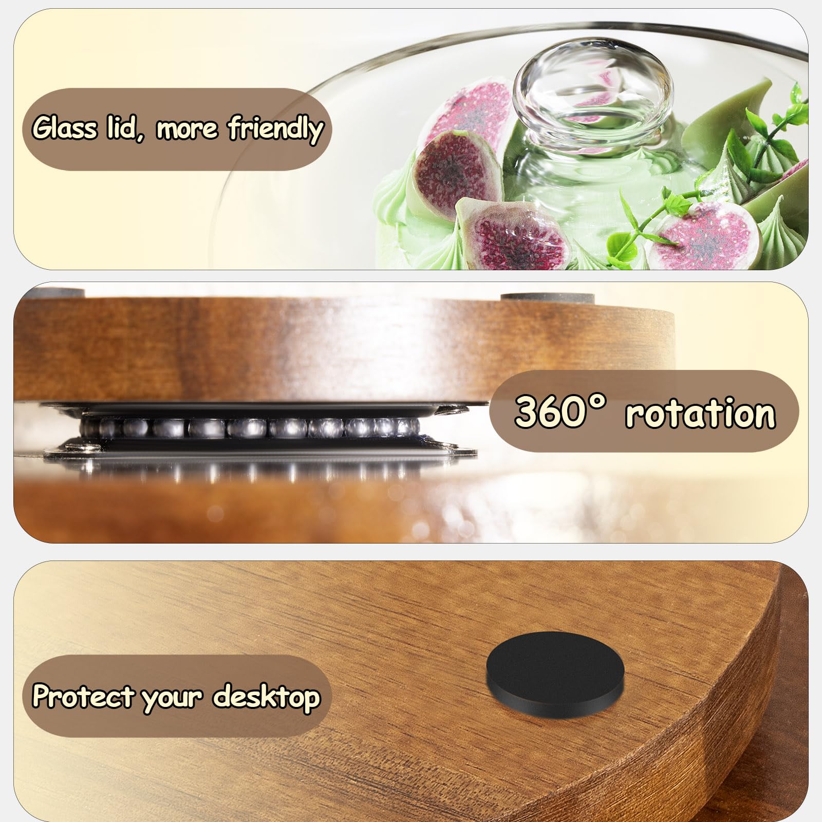 Yangbaga cake stand edge groove seals lid for moisture retention