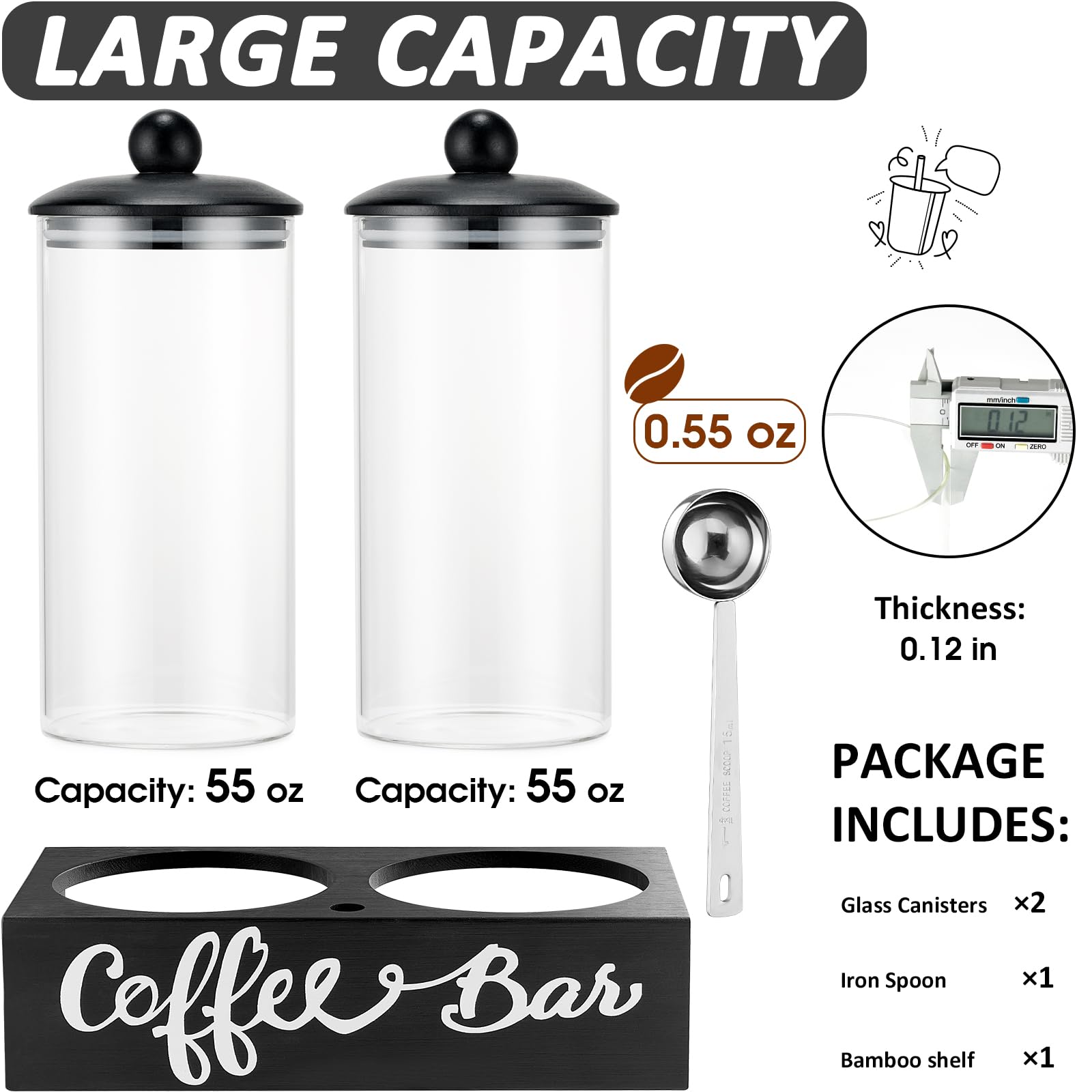 Yangbaga coffee bar shelf with handle organizes jars on the counter.