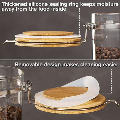 Transparent borosilicate glass Yangbaga canisters ready to view contents