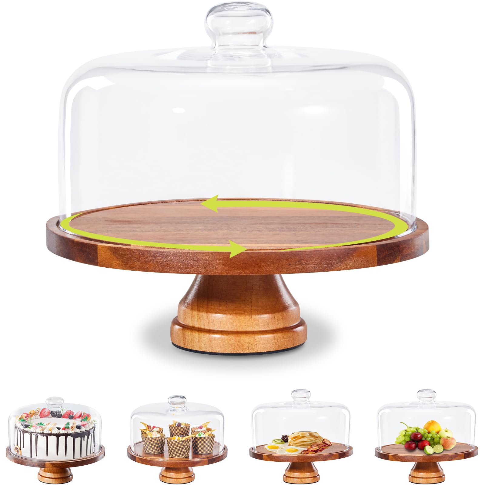 Yangbaga glass cake stand with lid for elegant party presentation of cakes