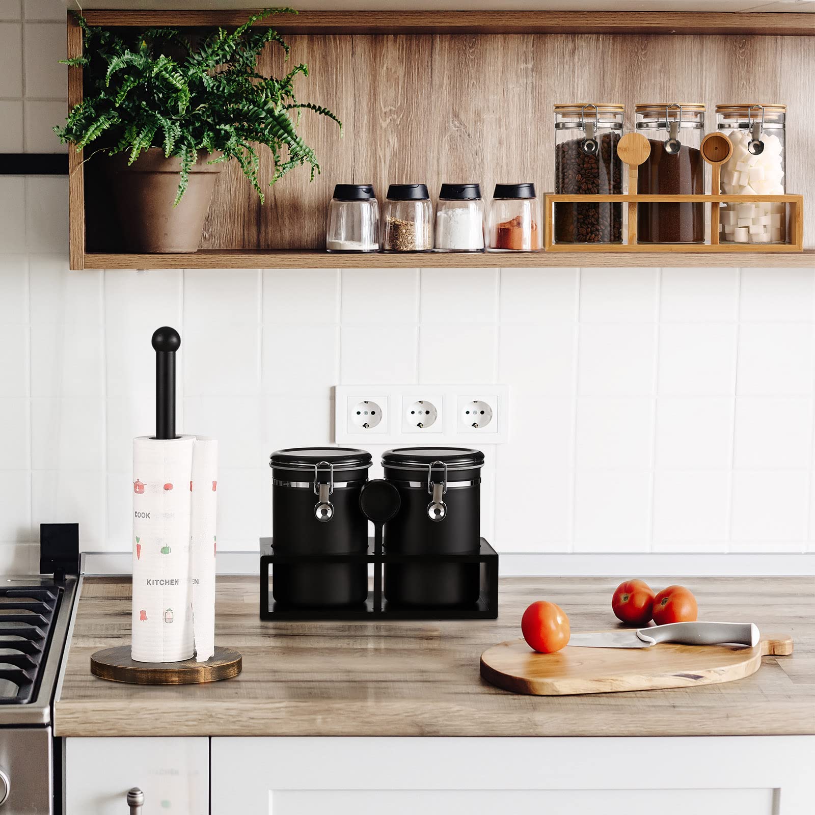 Sleek Yangbaga kitchen organization set enhances countertop tidiness and presentation.