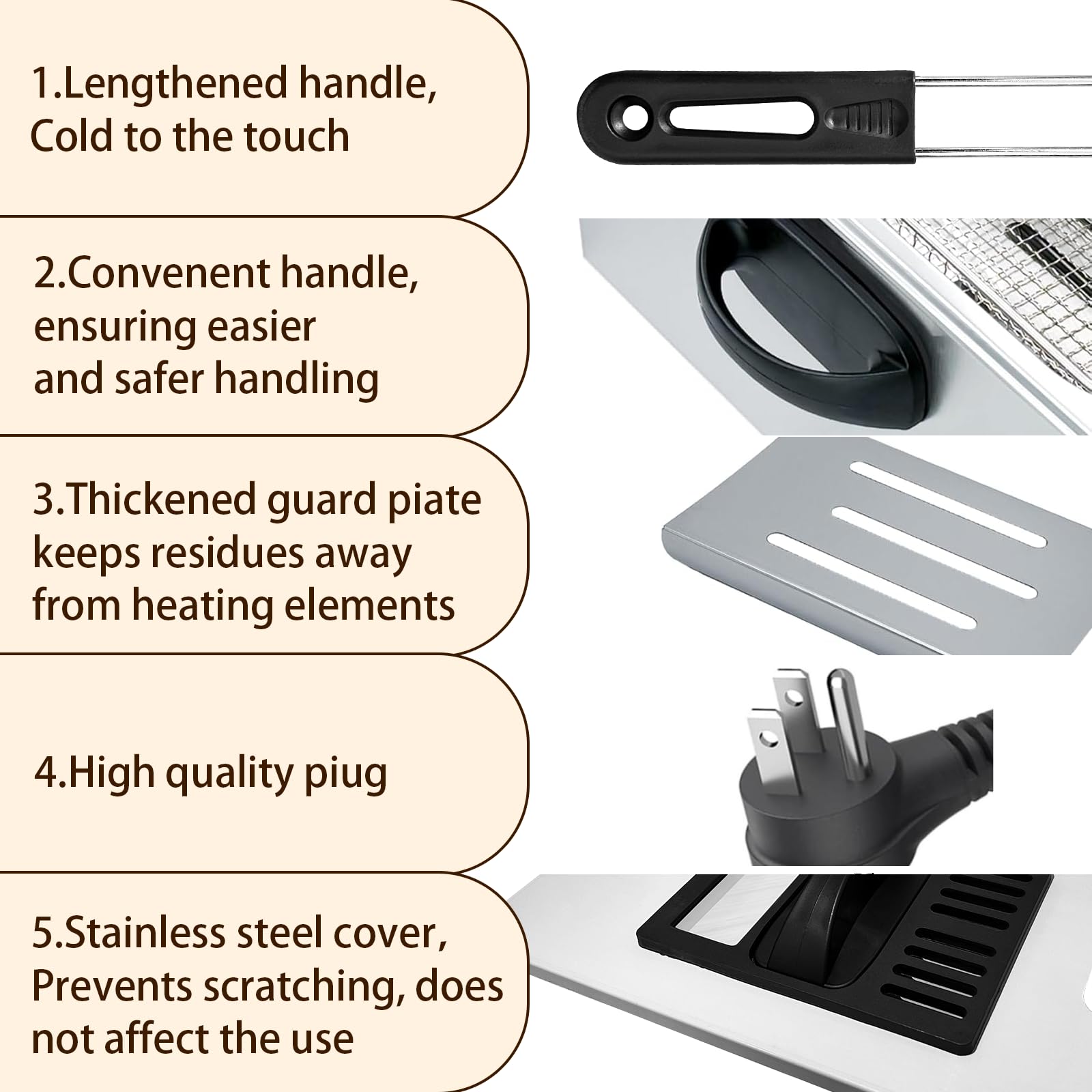 Yangbowan safety features include cool-touch handle and splash lid