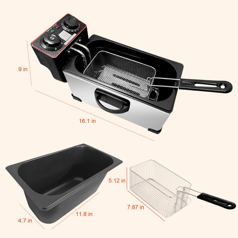 Yangbowan deep fryer with stainless steel body for durable home use