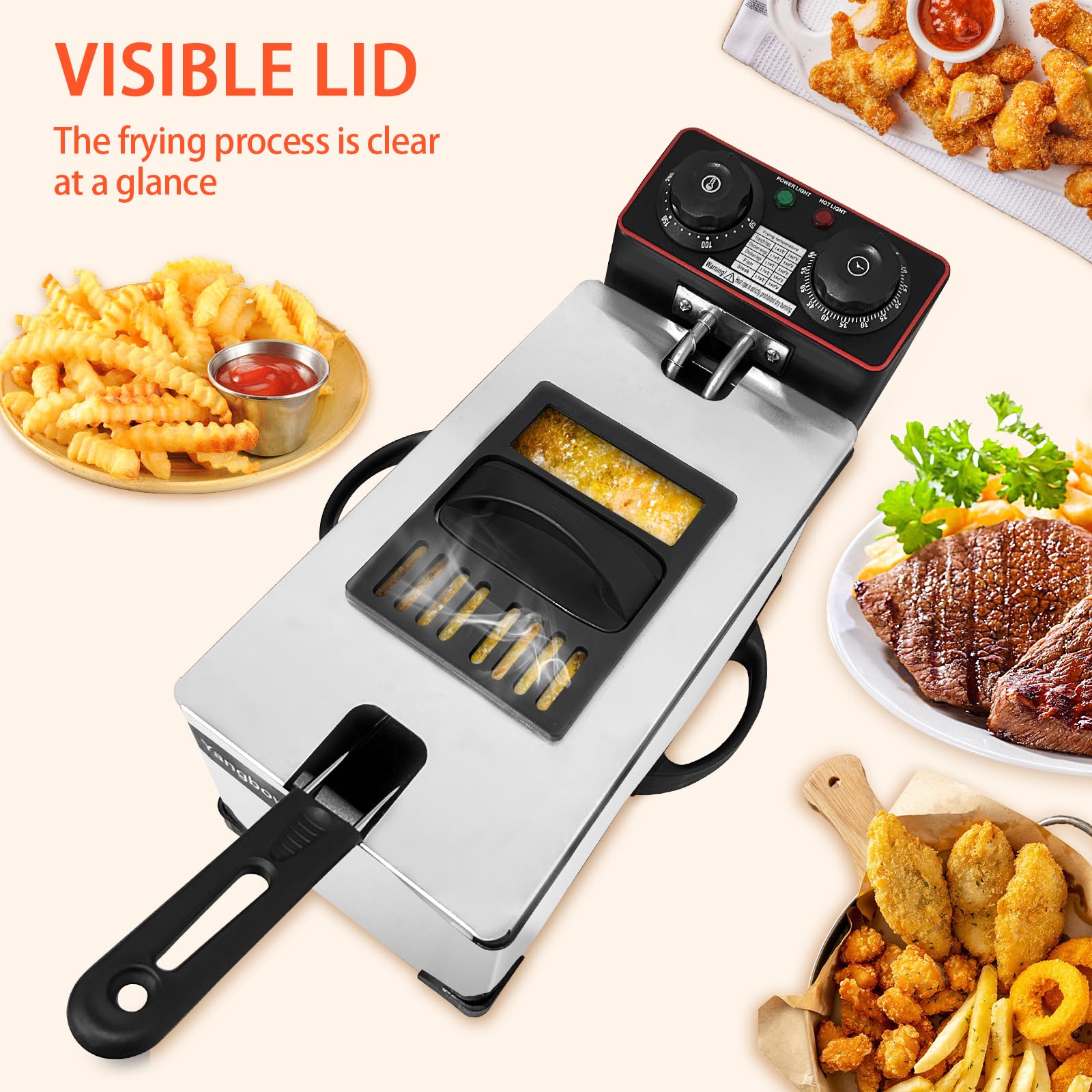 Yangbowan deep fryer timer helps set cook time accurately